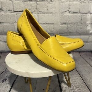 Array lemon yellow leather flats Size 6.5